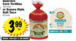 Superior Grocers Guerrero Corn Tortillas 100 Count or Sonora Style Soft Taco 20 Count offer