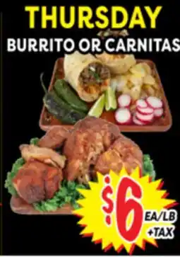 Superior Grocers BURRITO OR CARNITAS offer