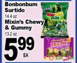 Superior Grocers Bonbonbum Surtido, 14.4 oz., Mixin's Chewy & Gummy 13.2 oz offer