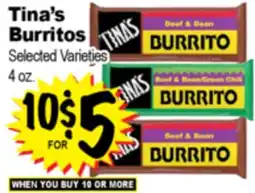 Superior Grocers Tina's Burritos offer