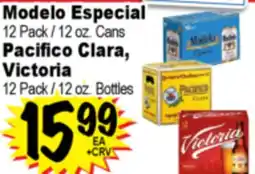 Superior Grocers Modelo Especial 12 Pack / 12 oz. Cans Pacifico Clara, Victoria 12 Pack / 12 oz. Bottles offer