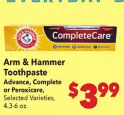 Vallarta Supermarkets Arm & Hammer Advance, Complete or Peroxicare offer