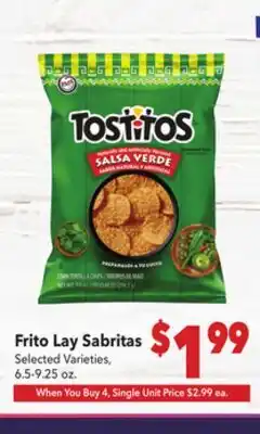 Vallarta Supermarkets Frito Lay Sabritas offer