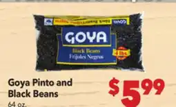 Vallarta Supermarkets Goya Pinto and Black Beans offer