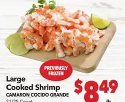 Vallarta Supermarkets Large Cooked Shrimp/CAMARON COCIDO GRANDE offer