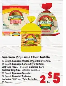 Vallarta Supermarkets Guerrero Riquisima Flour Tortilla offer