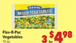 Vallarta Supermarkets Flav-R-Pac Vegetables offer