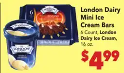 Vallarta Supermarkets London Dairy Mini Ice Cream Bars offer