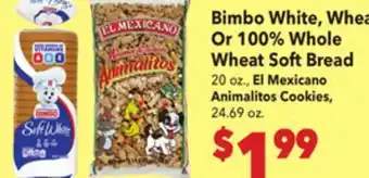 Vallarta Supermarkets Bimbo White, Wheat Or 100% Whole Wheat Soft Bread offer