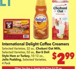 Vallarta Supermarkets International Delight Coffee Creamers offer