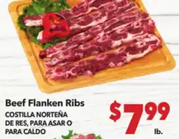Vallarta Supermarkets Beef Flanken Ribs / COSTILLA NORTEÑA DE RES, PARA ASAR O PARA CALDO offer