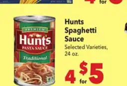 Vallarta Supermarkets Hunts Spaghetti Sauce offer