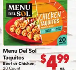 Vallarta Supermarkets Menu Del Sol Taquitos offer