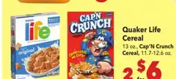 Vallarta Supermarkets Quaker Life Cereal offer