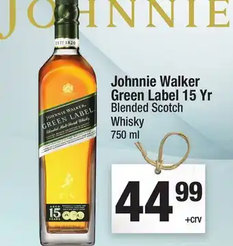 Super King Markets Johnnie Walker Green Label 15 Yr Blended Scotch Whisky offer