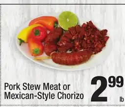 Super King Markets Pork Stew Meat or Mexican-Style Chorizo offer