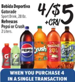 El Super Gatorade Sport Drink, 28Oz. or Pepsi or Crush 2 Liters offer