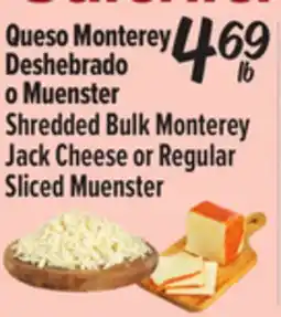 El Super Shredded Bulk Monterey Jack Cheese or Regular Sliced Muenster offer