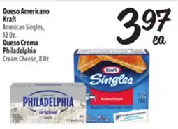 El Super Queso Americano Kraft American Singles, 12 Oz. Queso Crema Philadelphia Cream Cheese, 8 Oz offer
