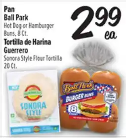 El Super Ball Park Hot Dog or Hamburger Buns, 8Ct., Guerrero Sonora Style Flour Tortilla 20 Ct offer