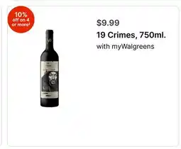 Walgreens 19 Crimes, 750ml offer