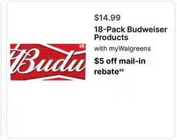 Walgreens 18-Pack Budweiser Products offer