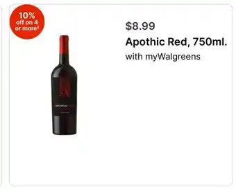 Walgreens Apothic Red, 750ml offer