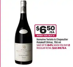 Grocery Outlet Domaine Terlato & Chapoutier Malakoff Shiraz, 750 ml offer
