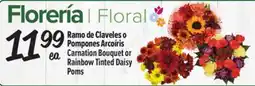 El Super Fresh Carnation Bouquet or Rainbow Tinted Daisy Poms offer
