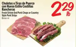 El Super Fresh Fresh Sirloin End Pork Chops or Country Style Pork Strips offer