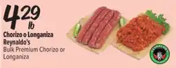 El Super Fresh Reynaldo's Bulk Premium Chorizo or Longaniza offer