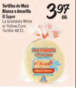 El Super Fresh La Grandota White or Yellow Corn Tortilla offer