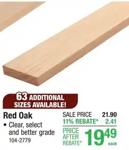 Menards Red Oak offer