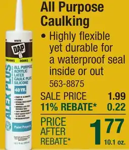 Menards All Purpose Caulking offer