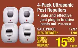 Menards 4-Pack Ultrasonic Pest Repellers • Safe and effective just plug in to drive pests out offer