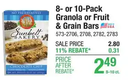 Menards 8- or 10- Pack Granola or Fruit & Grain Bars offer