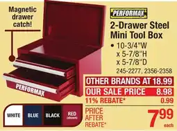 Menards 2-Drawer Steel Mini Tool Box offer