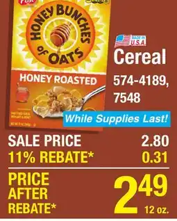 Menards Cereal offer