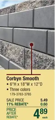 Menards Corbyn Smooth offer