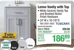 Menards Tuscany Lenno Vanity with Top offer
