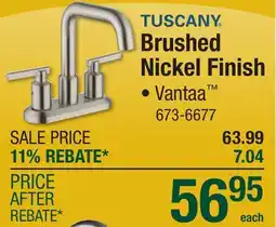 Menards Brushed Nickel Finish Faucet offer