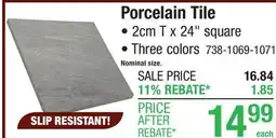 Menards Porcelain Tile offer