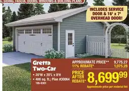 Menards Gretta Two-Car offer