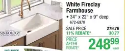 Menards White Fireclay Farmhouse offer