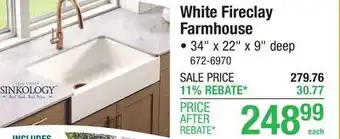 Menards White Fireclay Farmhouse offer