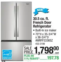 Menards 30.5 cu. ft. French Door Refrigerator offer