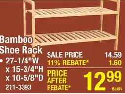 Menards Bamboo Shoe Rack offer