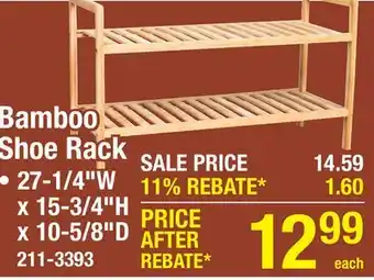 Menards Bamboo Shoe Rack offer