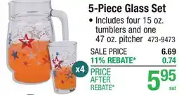 Menards 5-Piece Glass Set offer
