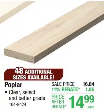 Menards Poplar offer
